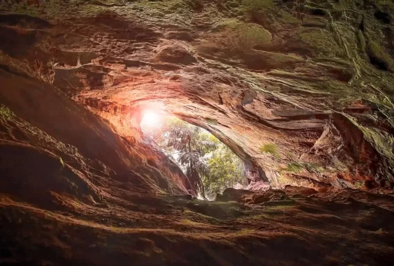 Sunlit Opening Inside Ravana Cave, Sri Lanka